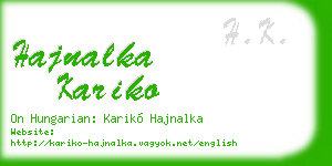 hajnalka kariko business card