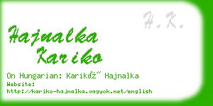 hajnalka kariko business card